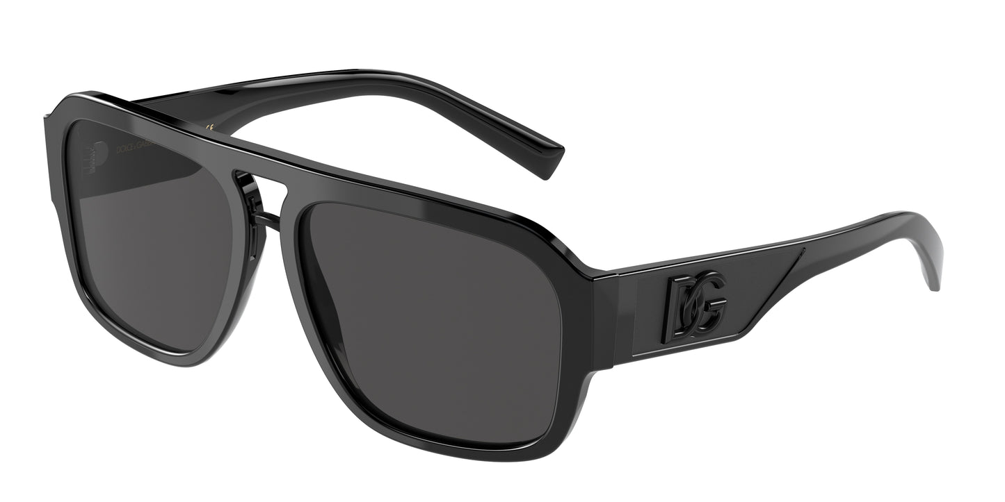 DOLCE & GABBANA DG4403 Pilot Sunglasses 501/87-Black 58-140-16 - Color Map Black