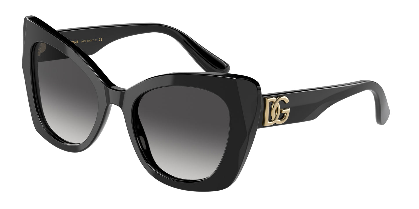 DOLCE & GABBANA DG4405F Butterfly Sunglasses 501/8G-Black 53-140-20 - Color Map Black
