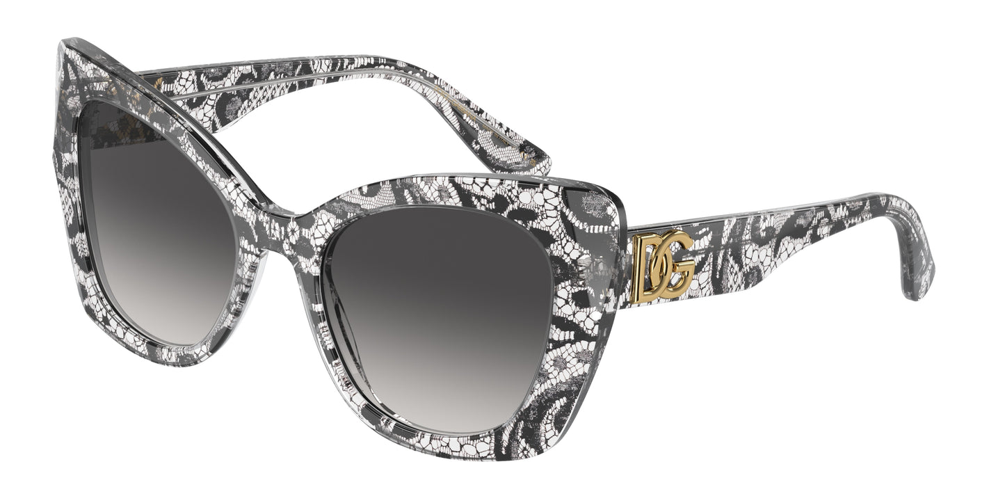 DOLCE & GABBANA DG4405 Butterfly Sunglasses 32878G-Black Lace 53-140-20 - Color Map Black