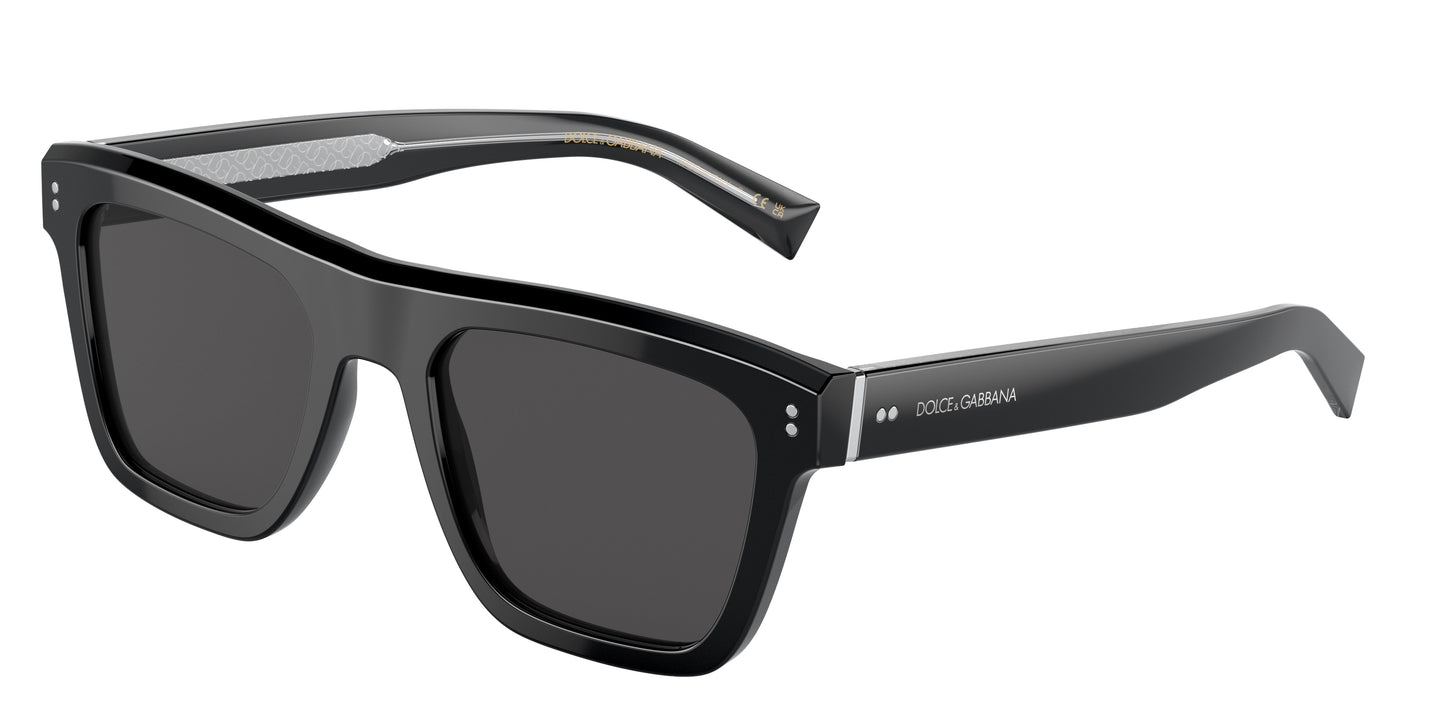 DOLCE & GABBANA DG4420 Square Sunglasses 501/87-Black 52-145-20 - Color Map Black