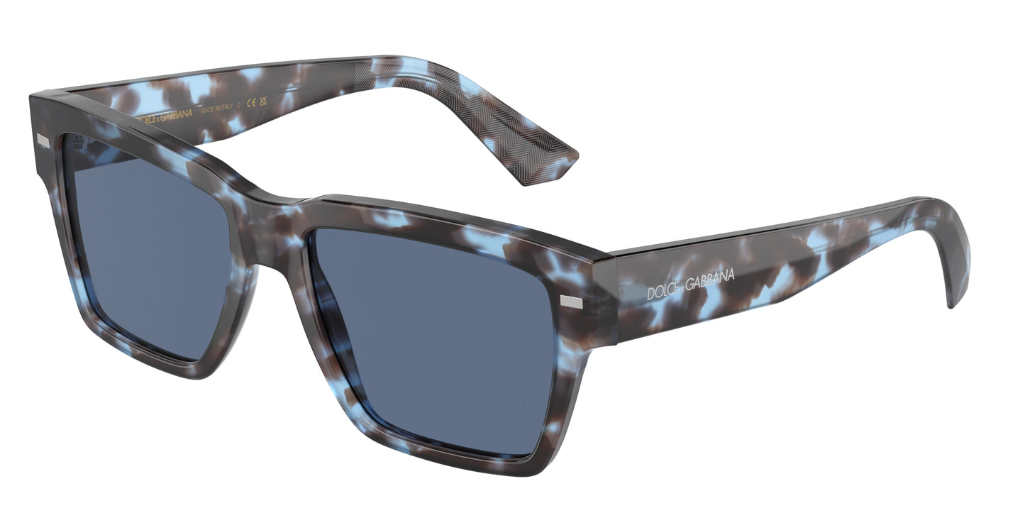 DOLCE & GABBANA DG4431 Square Sunglasses 339280-Havana Blue 55-145-18 - Color Map Blue