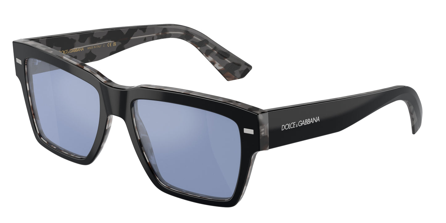 DOLCE & GABBANA DG4431 Square Sunglasses 34031U-Black On Grey Havana 55-145-18 - Color Map Black