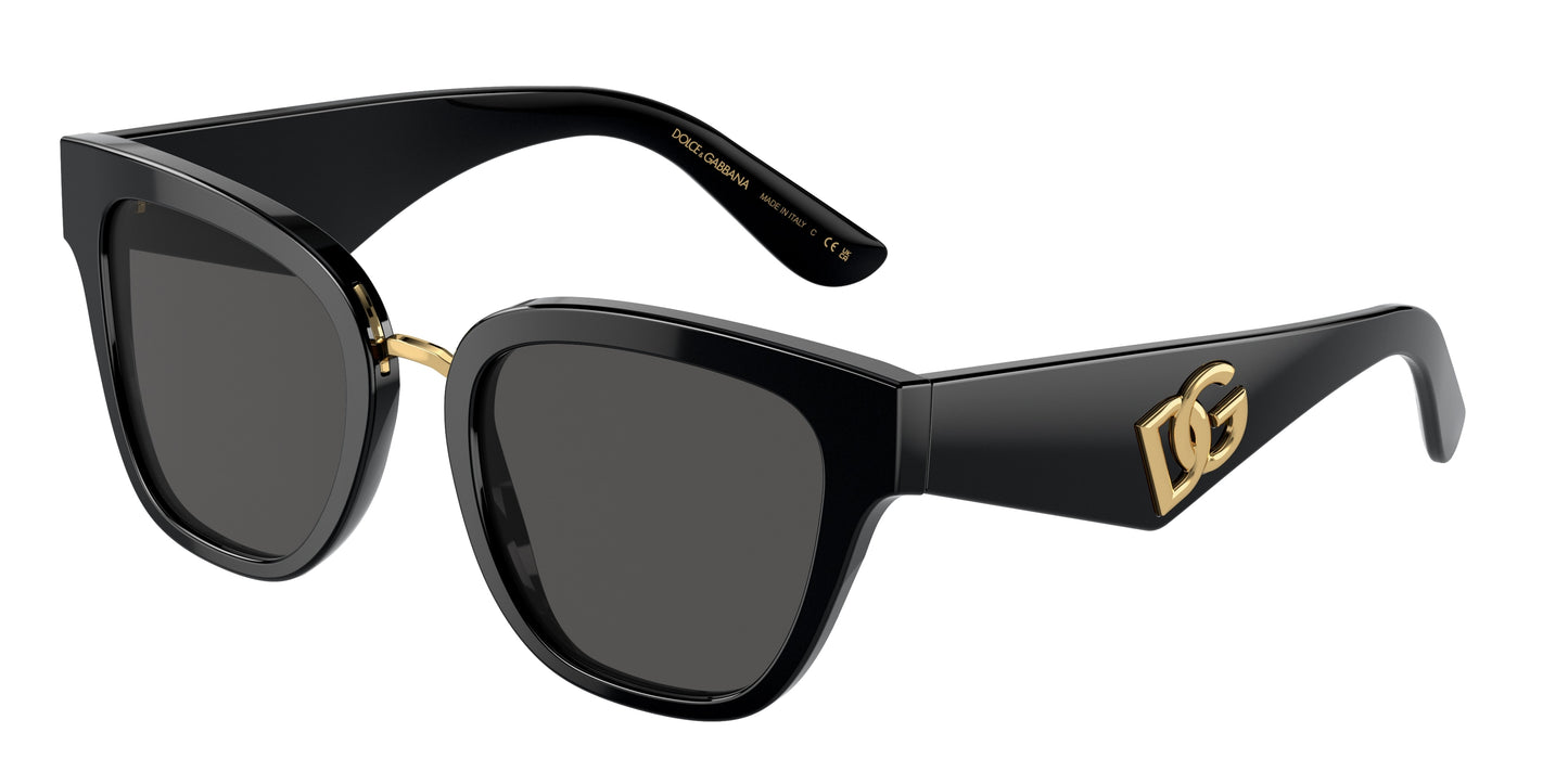 DOLCE & GABBANA DG4437 Butterfly Sunglasses 501/87-Black 51-145-20 - Color Map Black