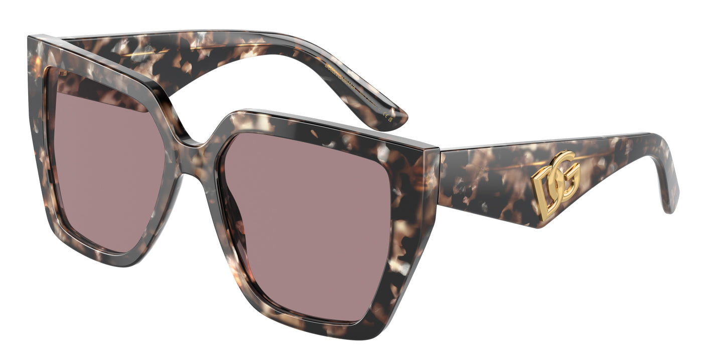 DOLCE & GABBANA DG4438 Square Sunglasses 34387N-Havana Brown Pearl 55-145-17 - Color Map Brown