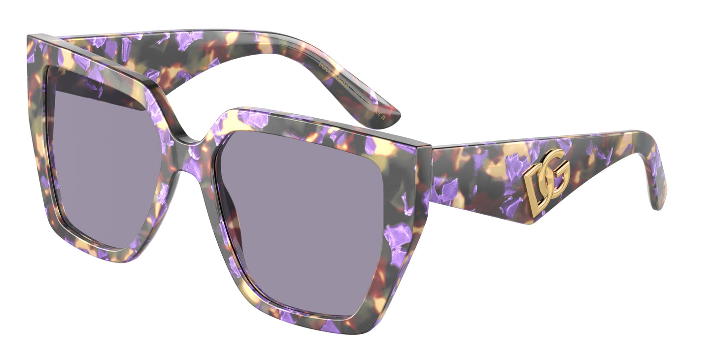DOLCE & GABBANA DG4438 Square Sunglasses 3439/1-Havana Blue Pearl 55-145-17 - Color Map Blue