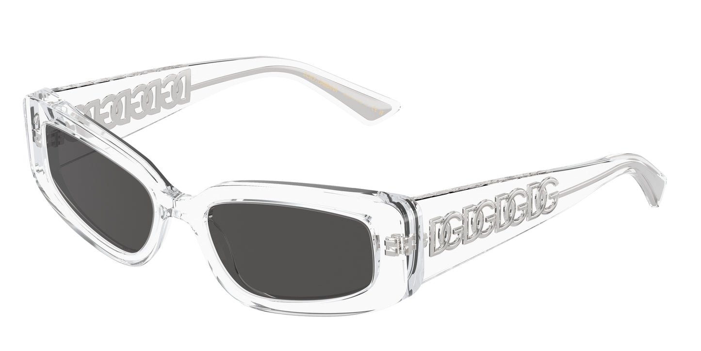 DOLCE & GABBANA DG4445 Cat Eye Sunglasses 313387-Crystal 54-145-18 - Color Map Transparent