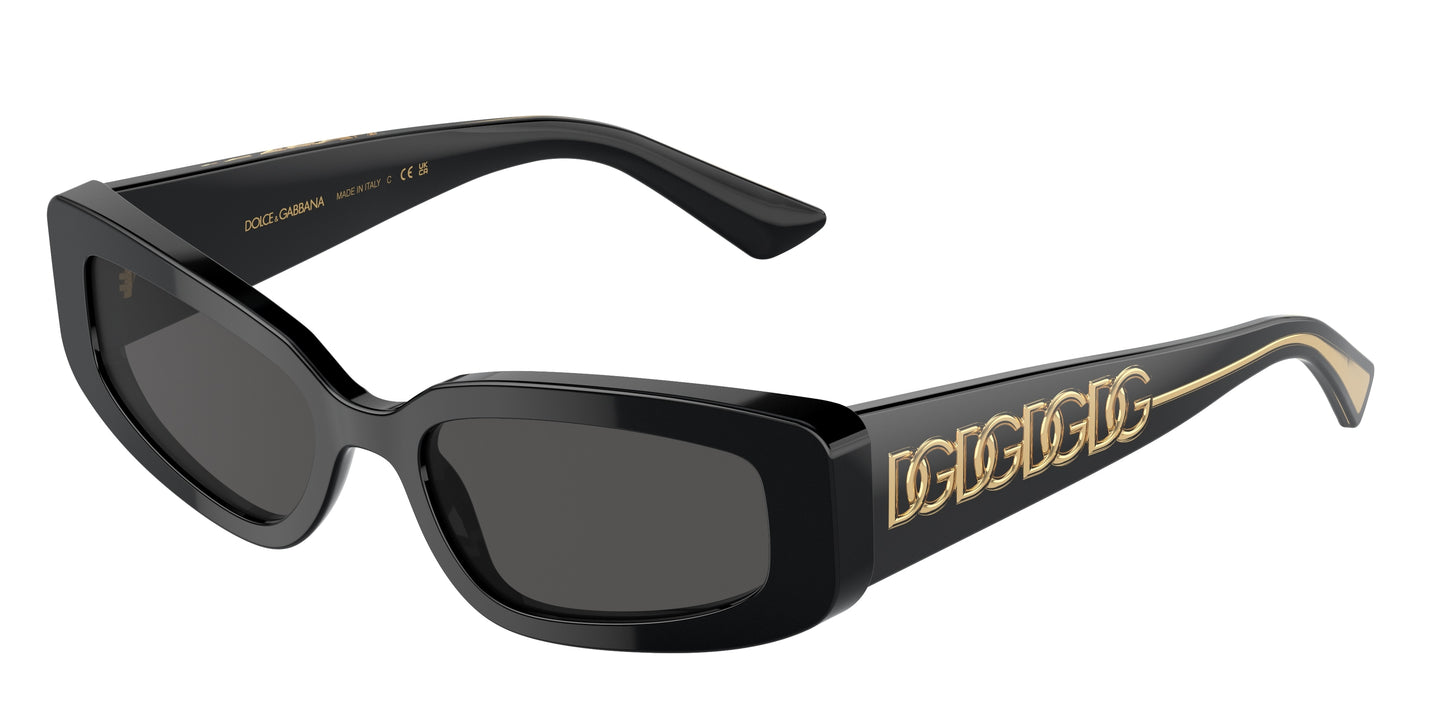 DOLCE & GABBANA DG4445 Cat Eye Sunglasses 335587-Black 54-145-18 - Color Map Black