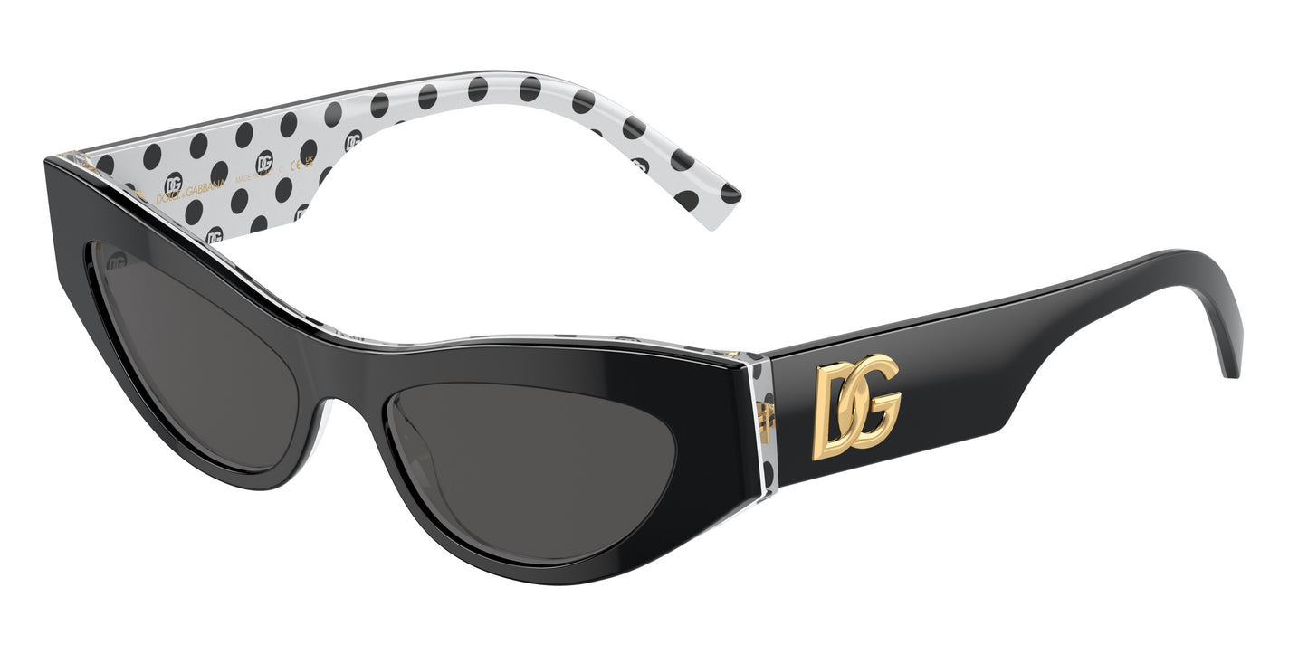 DOLCE & GABBANA DG4450 Cat Eye Sunglasses 331687- 52-145-16 - Color Map Dark Grey