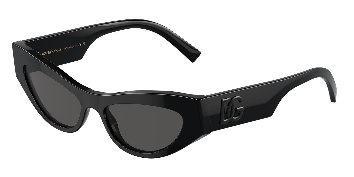 DOLCE & GABBANA DG4450 Cat Eye Sunglasses 501/87-Black 52-145-16 - Color Map Black