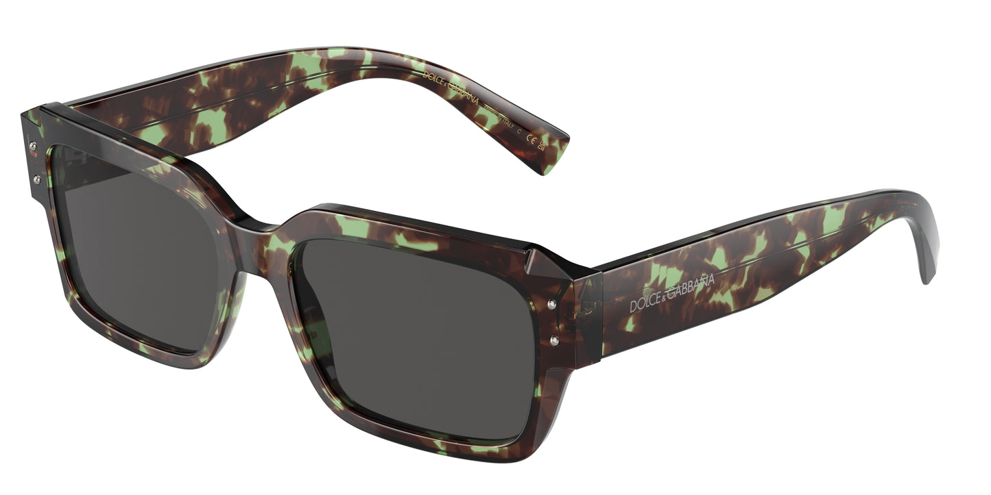 DOLCE & GABBANA DG4460 Square Sunglasses 343287-Havana Green 56-145-18 - Color Map Brown