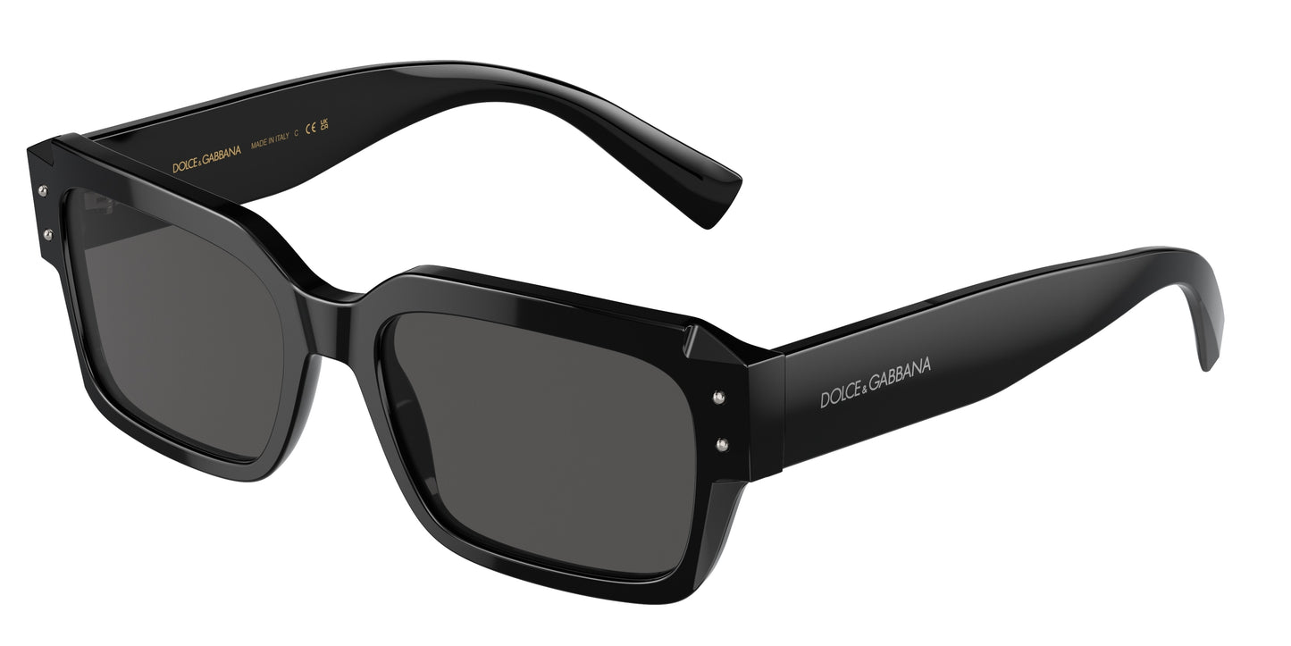 DOLCE & GABBANA DG4460 Square Sunglasses 501/87-Black 56-145-18 - Color Map Black