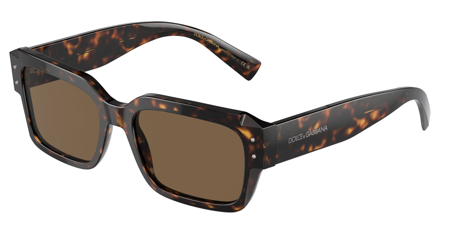 DOLCE & GABBANA DG4460 Square Sunglasses 502/73-Havana 56-145-18 - Color Map Tortoise