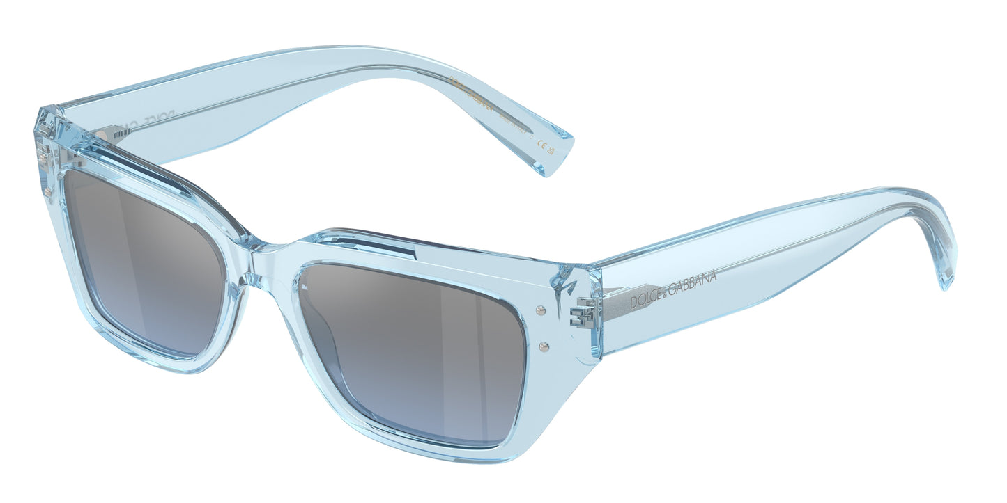 DOLCE & GABBANA DG4462 Cat Eye Sunglasses 33227C-Transparent Blue 52-145-18 - Color Map Blue