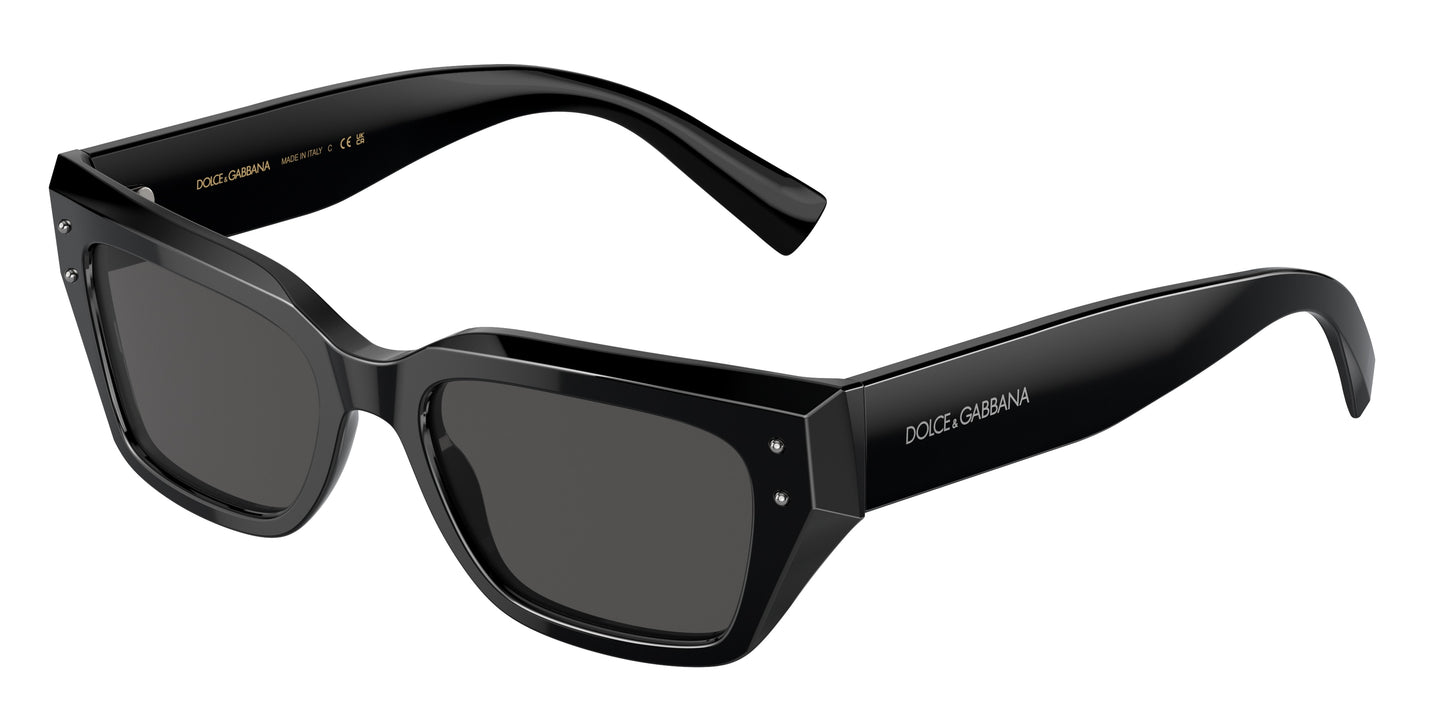 DOLCE & GABBANA DG4462 Cat Eye Sunglasses 501/87-Black 52-145-18 - Color Map Black