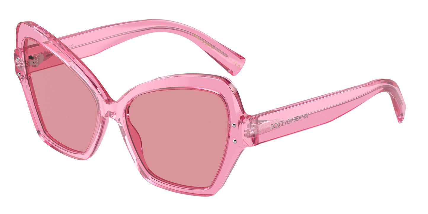 DOLCE & GABBANA DG4463F Butterfly Sunglasses 314830-Transparent Pink 56-145-15 - Color Map Pink