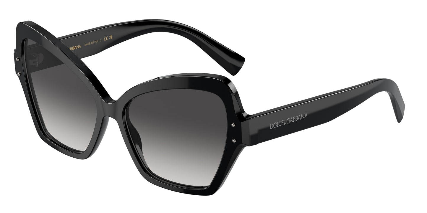 DOLCE & GABBANA DG4463F Butterfly Sunglasses 501/8G-Black 56-145-15 - Color Map Black