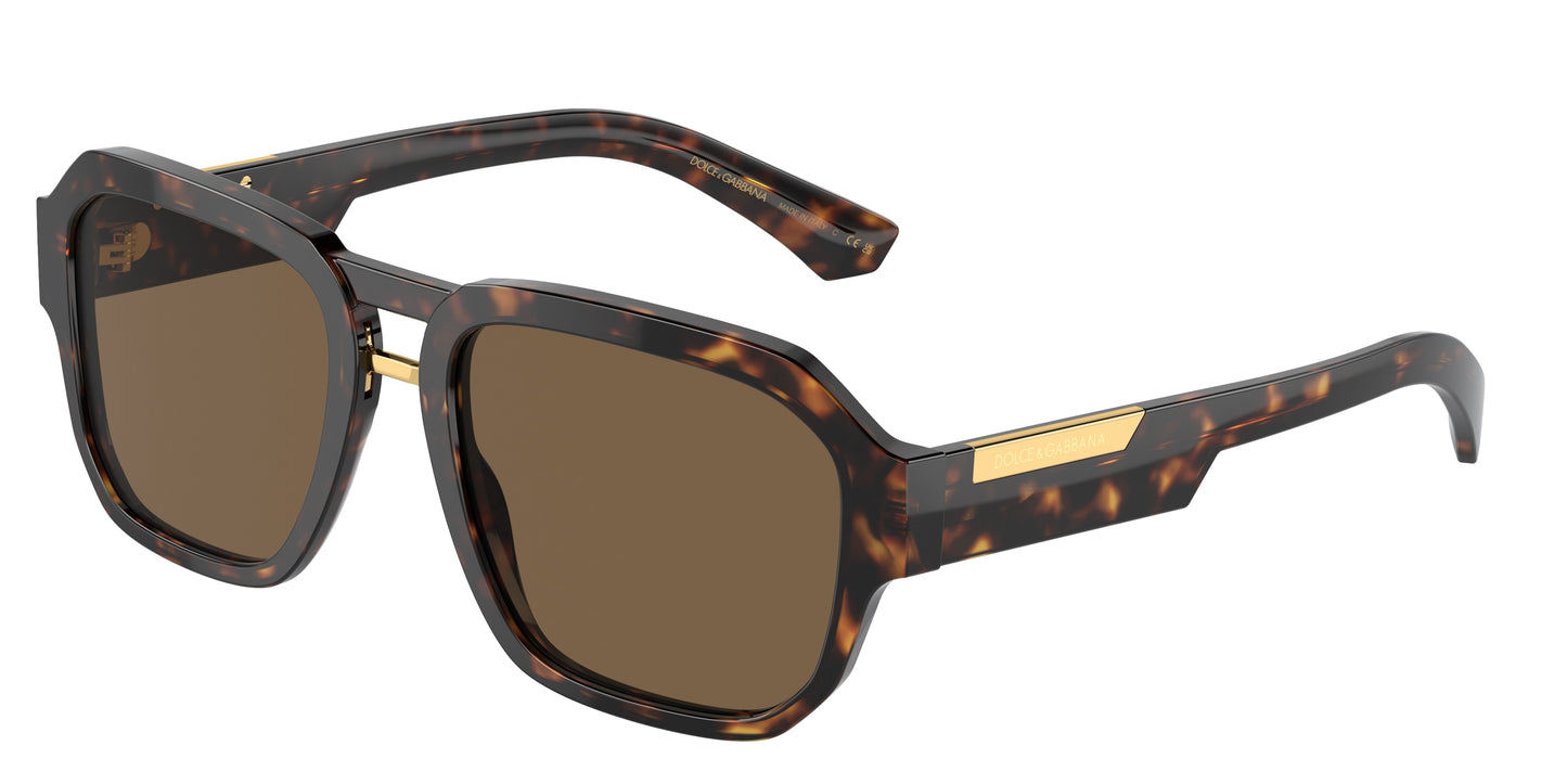 DOLCE & GABBANA DG4464F Pilot Sunglasses 502/73-Havana 56-145-19 - Color Map Tortoise