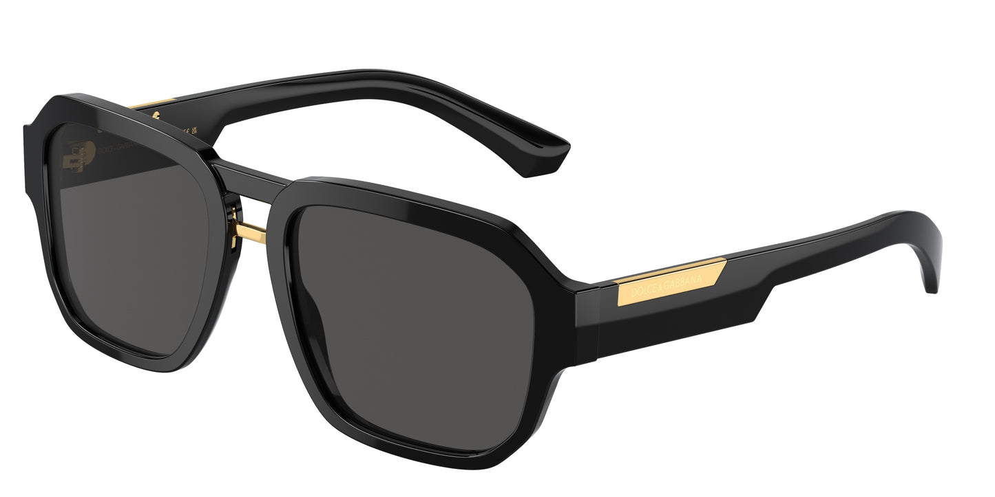 DOLCE & GABBANA DG4464 Pilot Sunglasses 501/87-Black 56-145-19 - Color Map Black