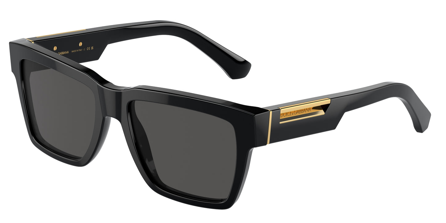 DOLCE & GABBANA DG4465 Pilot Sunglasses 501/87-Black 55-145-18 - Color Map Black