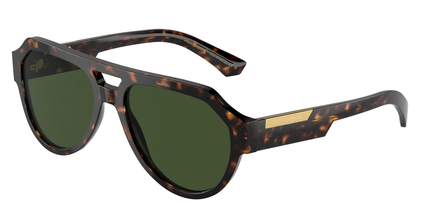 DOLCE & GABBANA DG4466 Square Sunglasses 502/71-Havana 56-145-17 - Color Map Tortoise