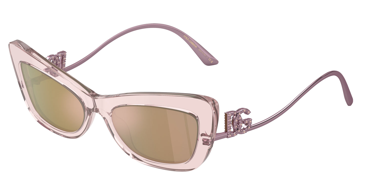DOLCE & GABBANA DG4467B Cat Eye Sunglasses 31486X-Transparent Rose 55-145-18 - Color Map Pink