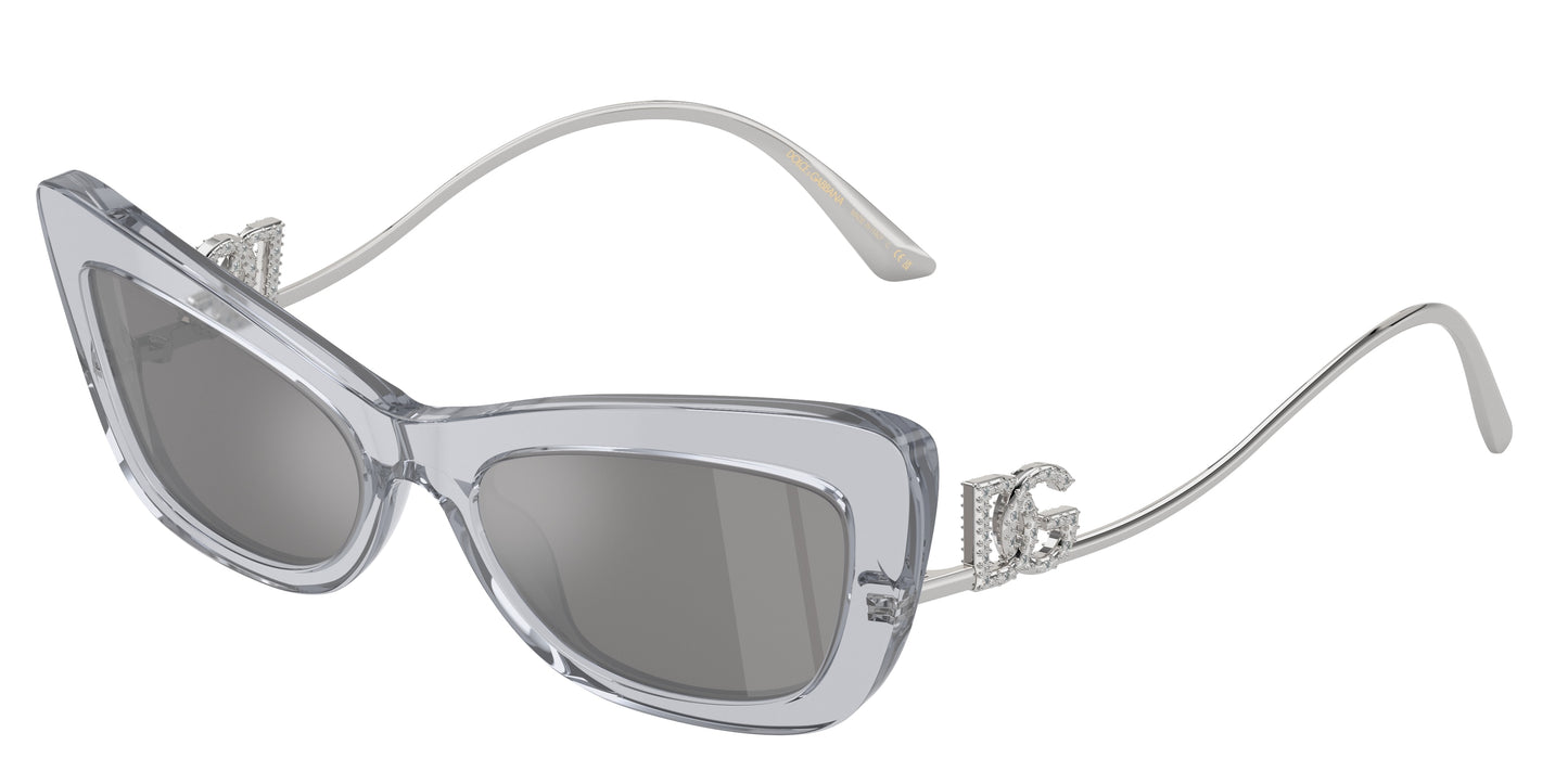 DOLCE & GABBANA DG4467B Cat Eye Sunglasses 32916G-Transparent Grey 55-145-18 - Color Map Grey