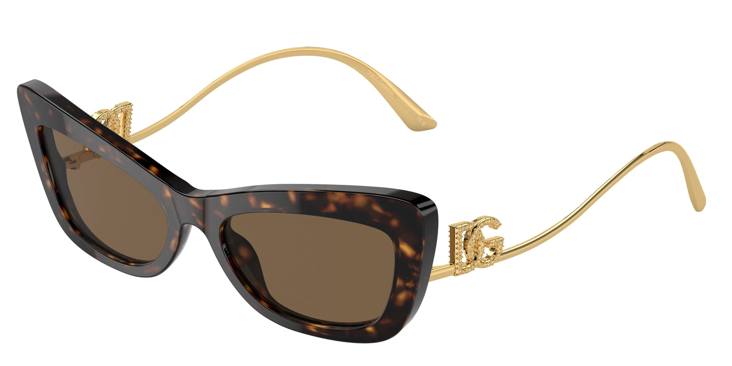 DOLCE & GABBANA DG4467B Cat Eye Sunglasses 502/73-Havana 55-145-18 - Color Map Tortoise