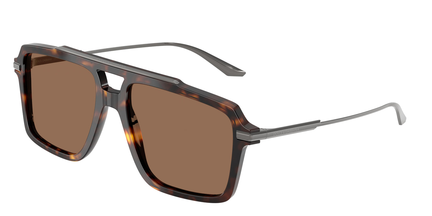 DOLCE & GABBANA DG4477 Pilot Sunglasses 502/73-Havana 56-145-17 - Color Map Tortoise