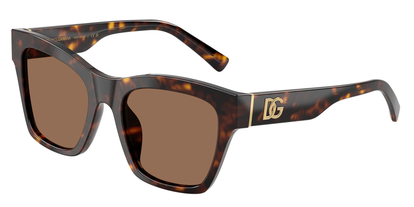 DOLCE & GABBANA DG4512 Square Sunglasses 502/73-Havana 53-145-20 - Color Map Tortoise
