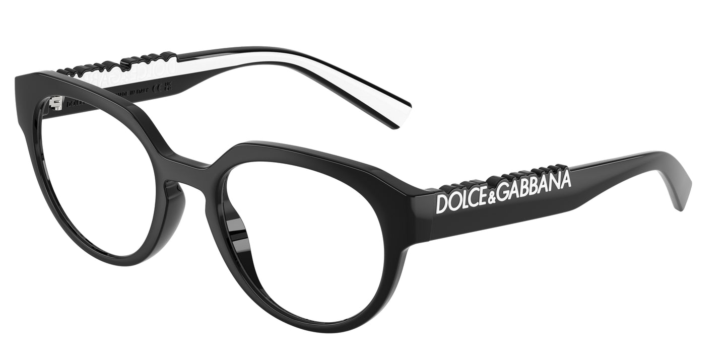 DOLCE & GABBANA DG5113 Phantos Eyeglasses 501-Black 53-145-21 - Color Map Black