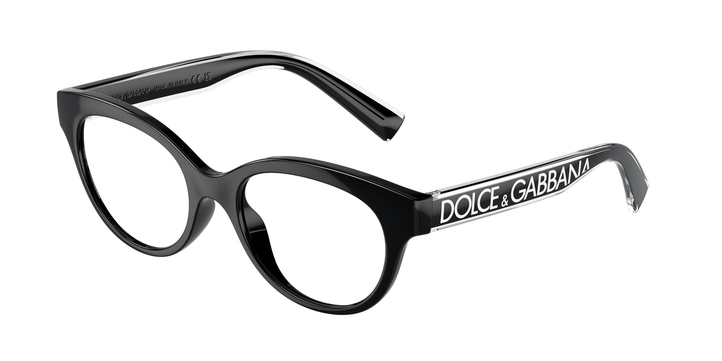 Dolce & Gabbana Kids DX5003 Phantos Eyeglasses 501-Black 48-130-17 - Color Map Black