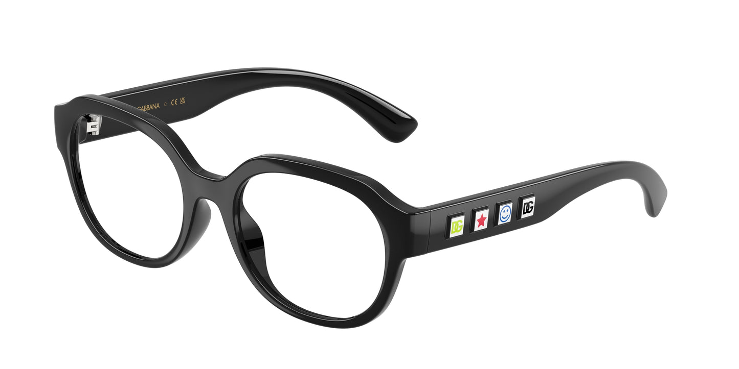 Dolce & Gabbana Kids DX5004U Round Eyeglasses 501-Black 48-130-17 - Color Map Black