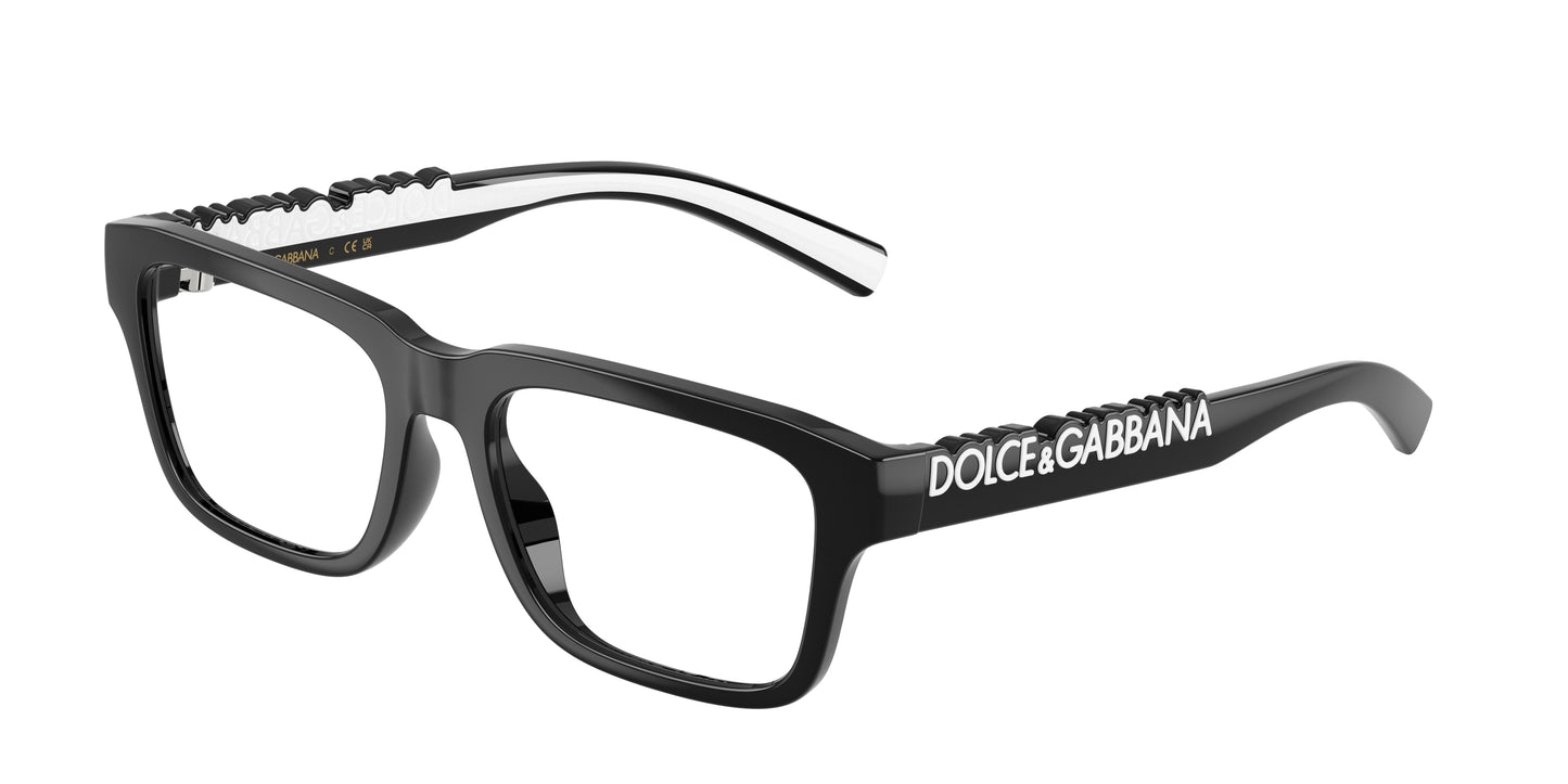 Dolce & Gabbana Kids DX5008 Rectangle Eyeglasses 501-Black 49-130-16 - Color Map Black