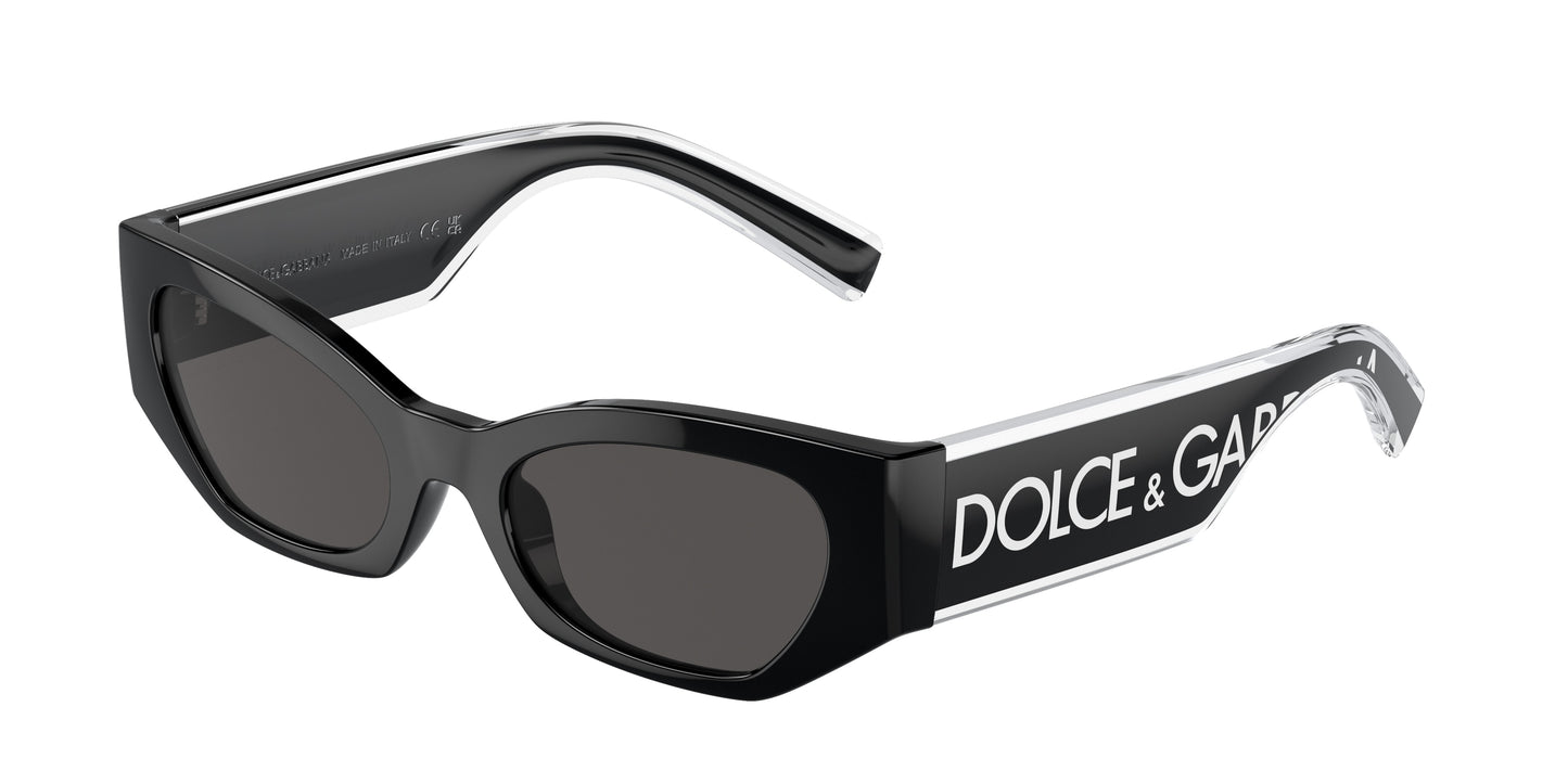 Dolce & Gabbana Kids DX6003 Cat Eye Sunglasses 501/87-Black 48-130-18 - Color Map Black