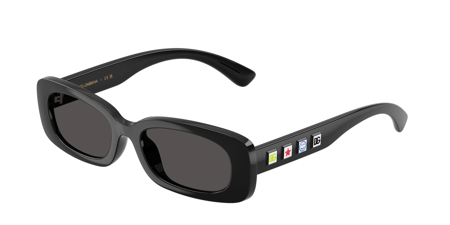 Dolce & Gabbana Kids DX6006U Rectangle Sunglasses 501/87-Black 46-130-16 - Color Map Black
