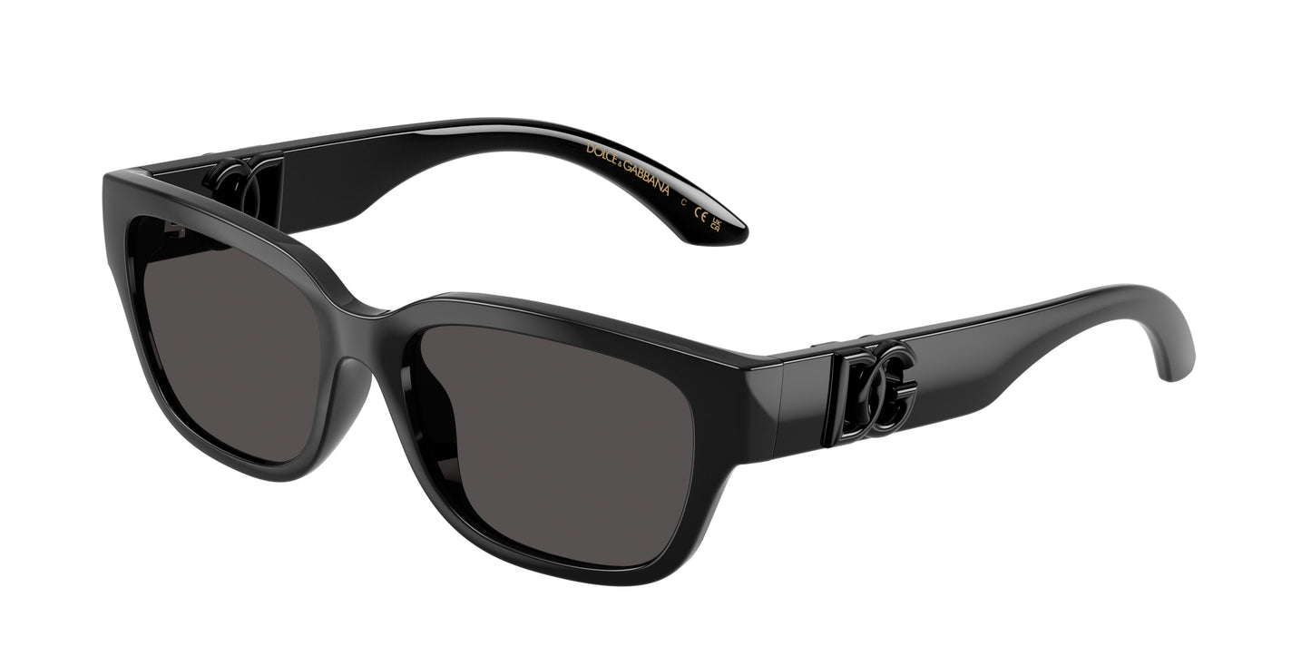 Dolce & Gabbana Kids DX6009 Rectangle Sunglasses 501/87-Black 50-130-15 - Color Map Black