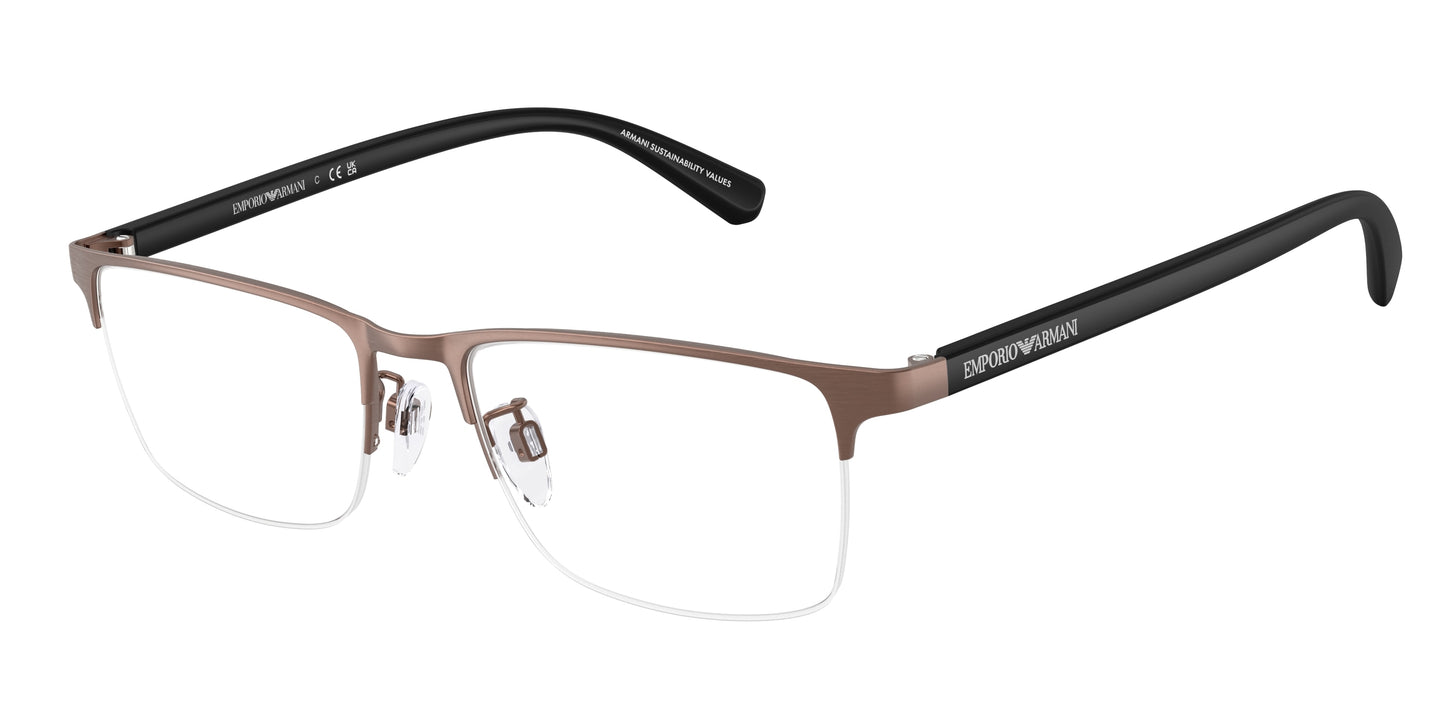 Emporio Armani EA1085D Pillow Eyeglasses 3039-Matte Brushed Bronze 54-145-18 - Color Map Copper