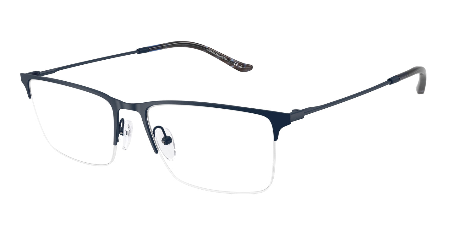 Emporio Armani EA1171 Rectangle Eyeglasses 3018-Matte Blue 57-145-18 - Color Map Blue