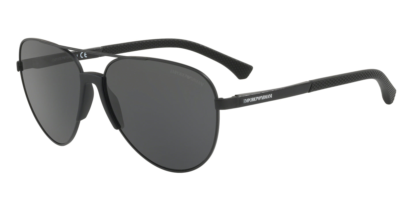 Emporio Armani EA2059 Pilot Sunglasses 320387-Matte Black 61-140-15 - Color Map Black