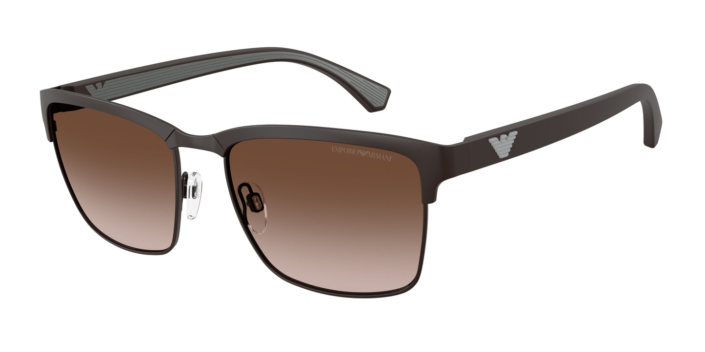 Emporio Armani EA2087 Pillow Sunglasses 339013-Matte Brown 56-142-18 - Color Map Brown