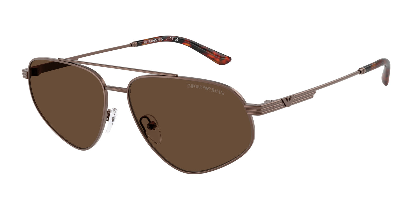 Emporio Armani EA2156 Pilot Sunglasses 300673-Matte Bronze 59-145-14 - Color Map Copper