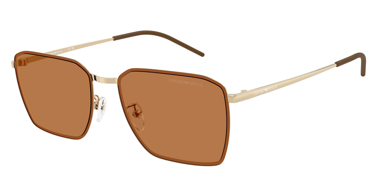 Emporio Armani EA2172D Square Sunglasses 301373-Shiny Pale Gold 60-150-17 - Color Map Gold