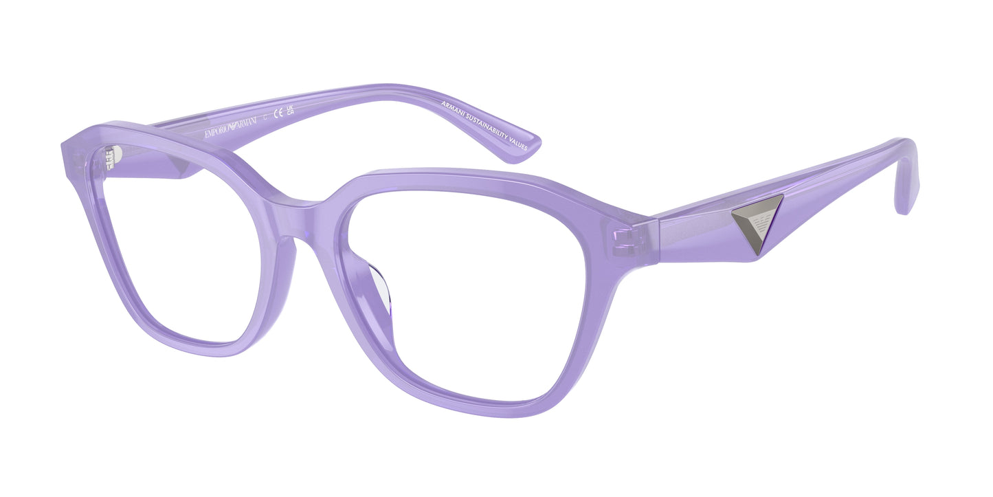 Emporio Armani EA3235U Irregular Eyeglasses 6117-Shiny Opaline Violet 53-140-18 - Color Map Violet