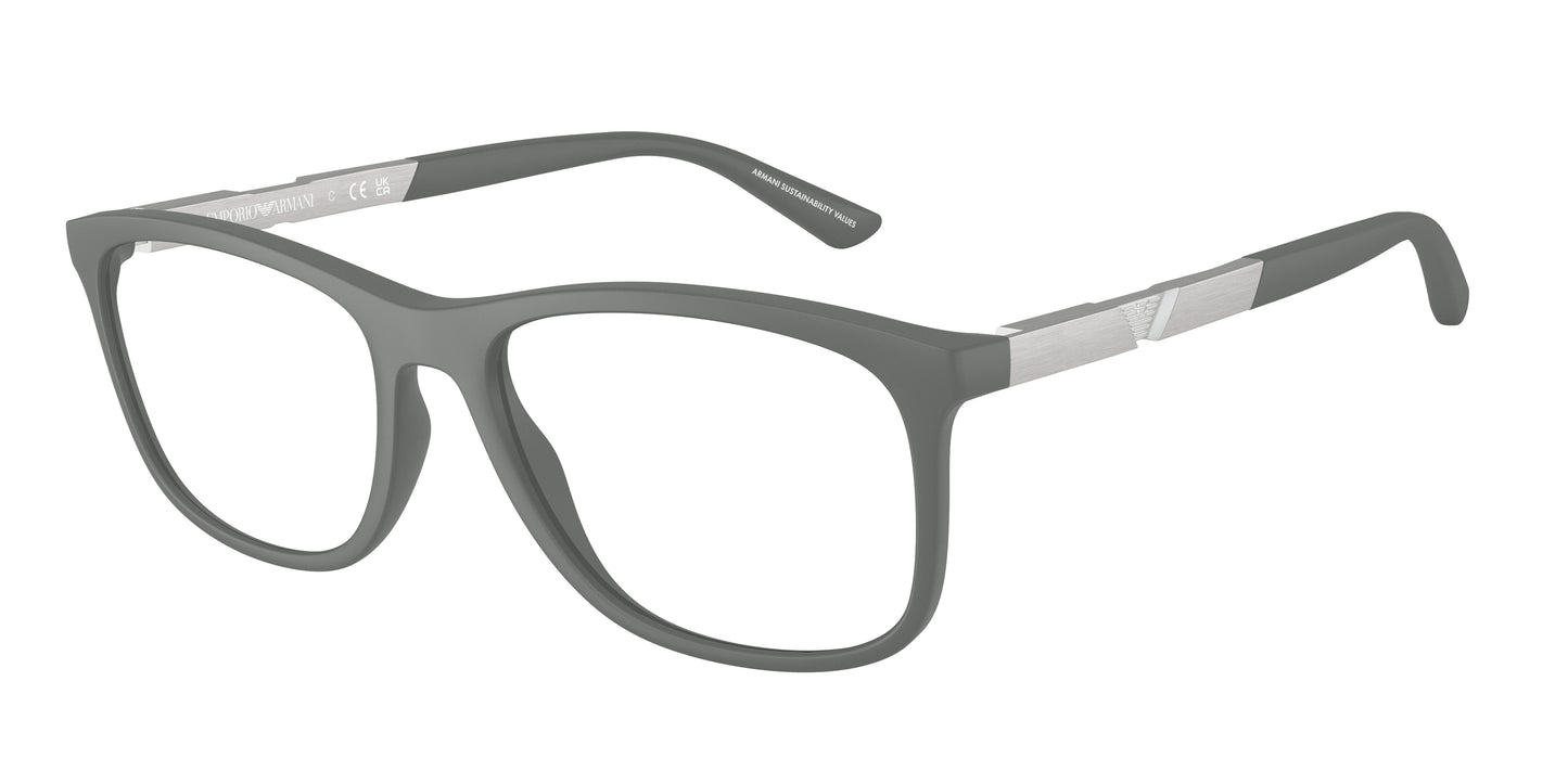 Emporio Armani EA3247 Pillow Eyeglasses 6205-Matte Grey 55-145-17 - Color Map Grey