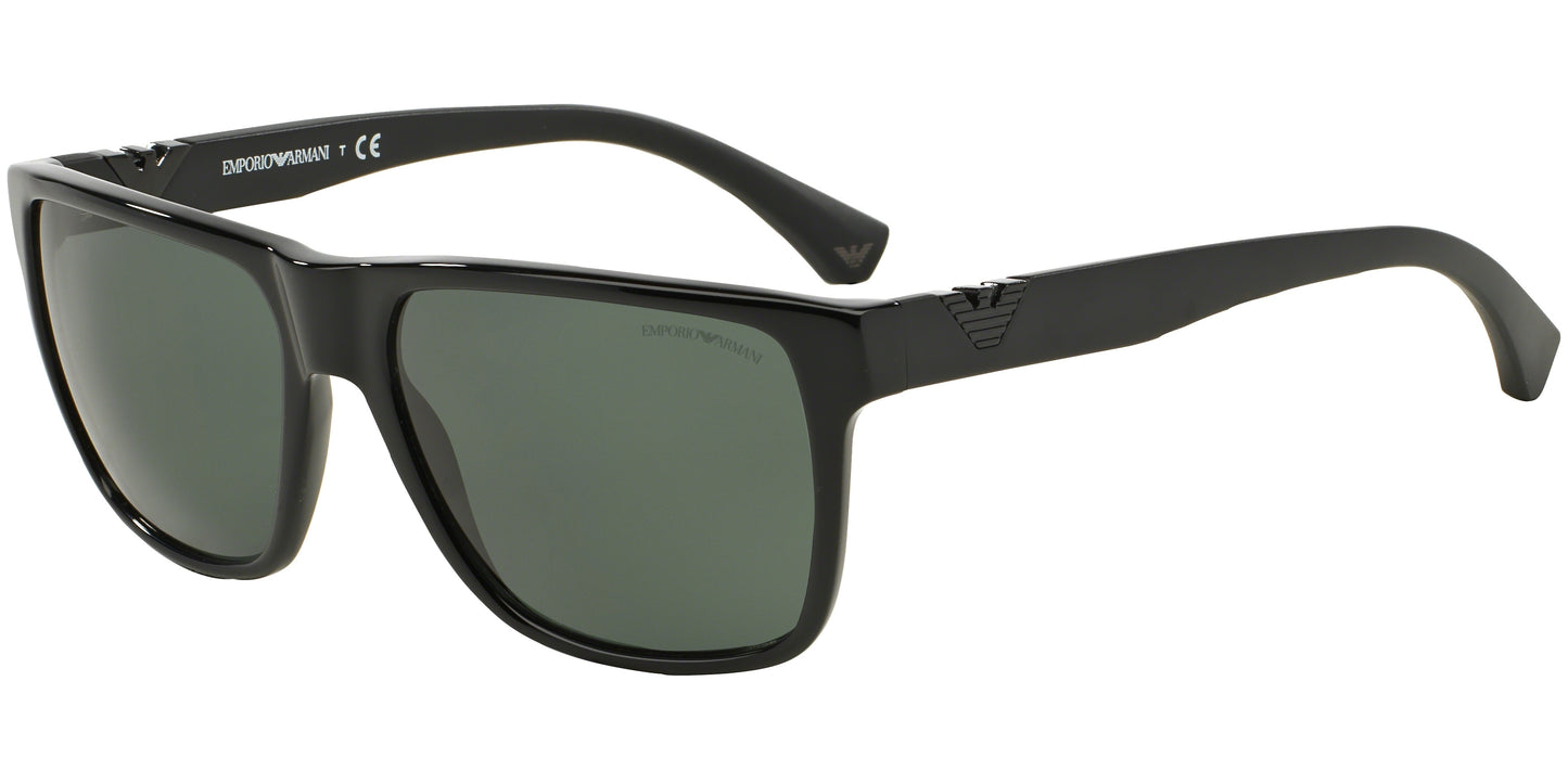 Emporio Armani EA4035 Square Sunglasses 501771-Shiny Black 58-140-17 - Color Map Black