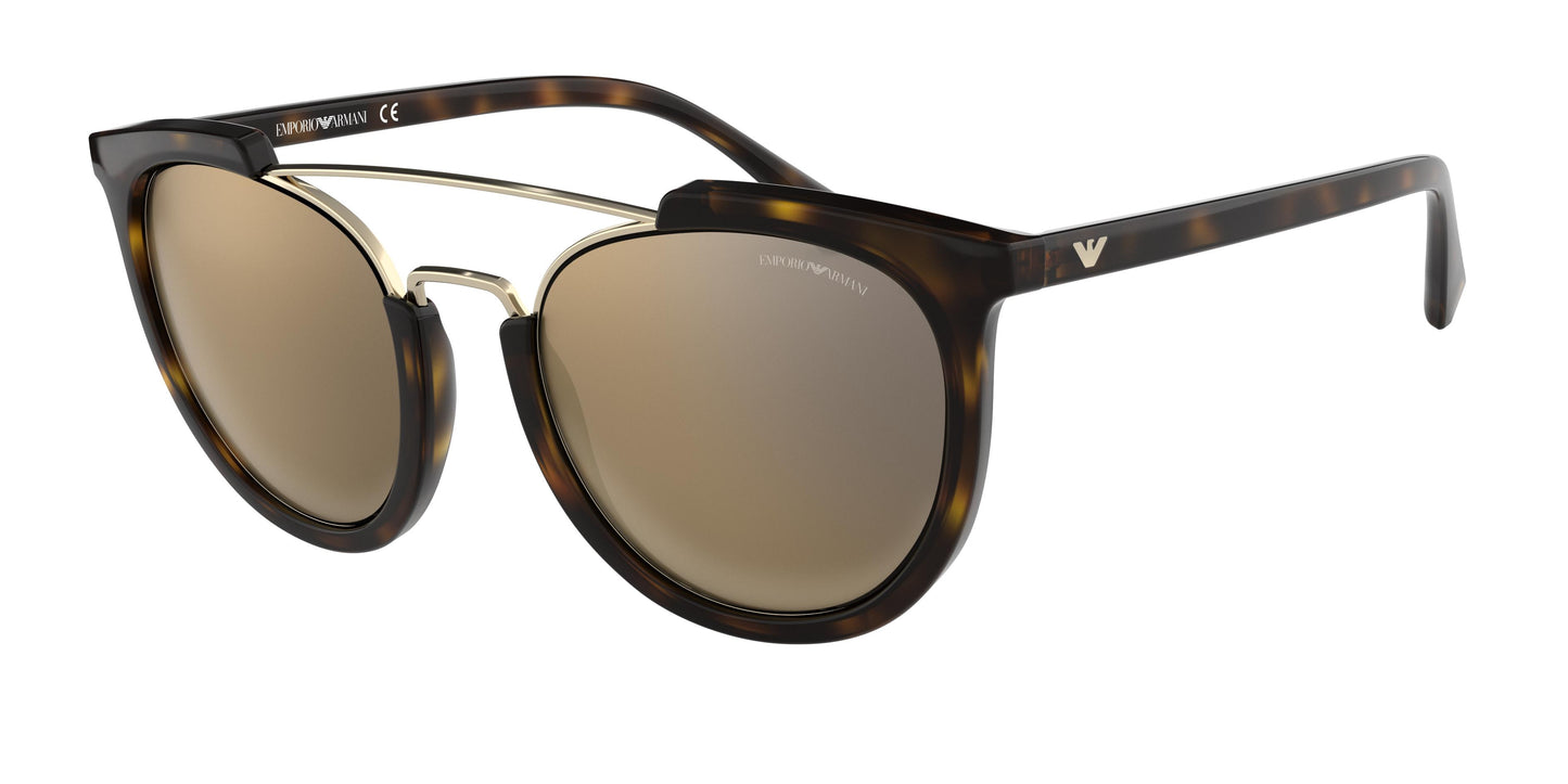 Emporio Armani EA4122 Irregular Sunglasses 50265A-Shiny Havana 53-140-20 - Color Map Tortoise