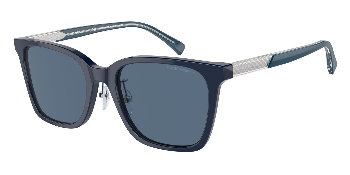 Emporio Armani EA4226D Square Sunglasses 603980-Shiny Blue 55-145-20 - Color Map Blue
