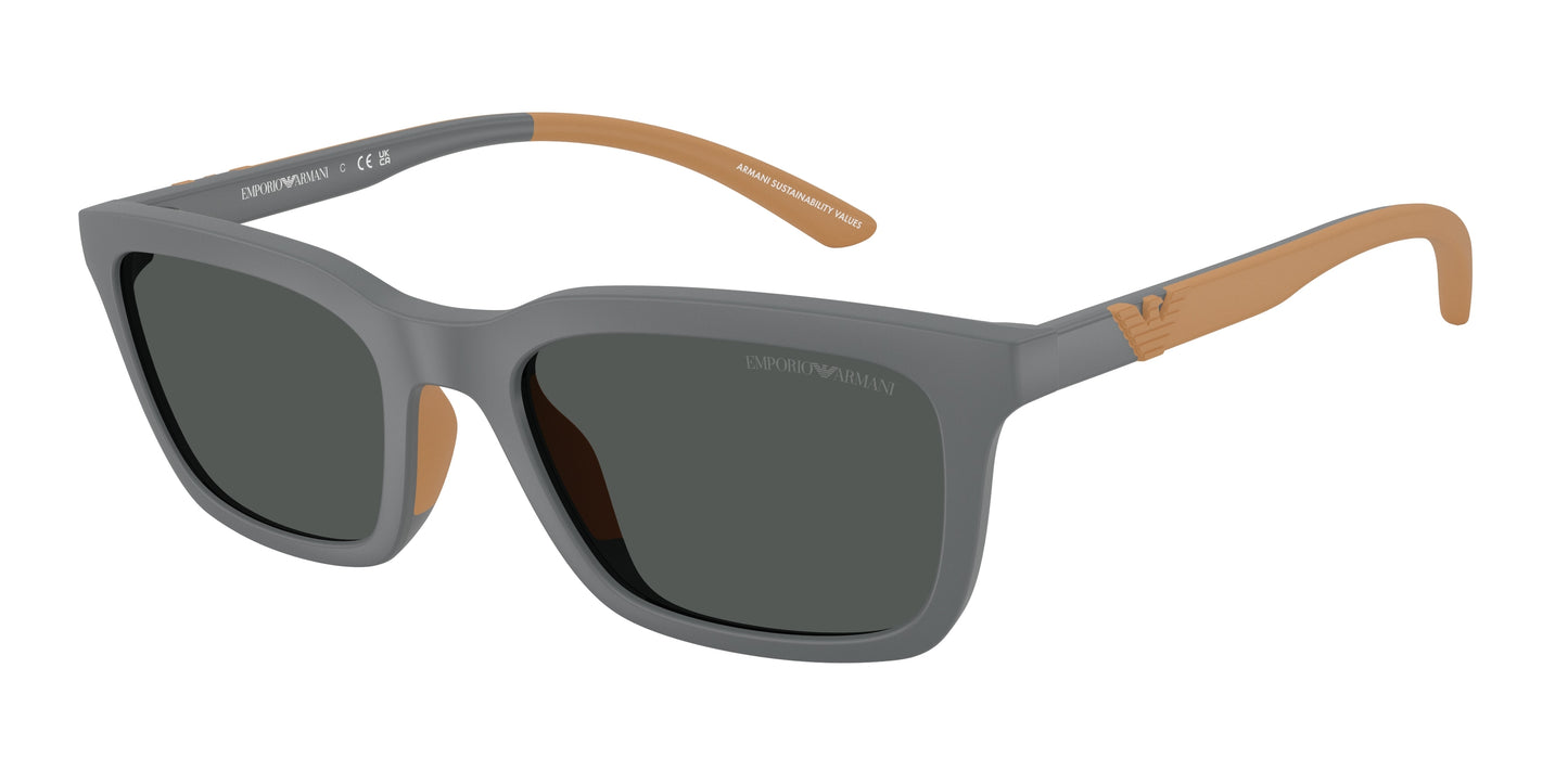 Emporio Armani EA4249U Rectangle Sunglasses 626187-Matte Grey 55-145-20 - Color Map Grey