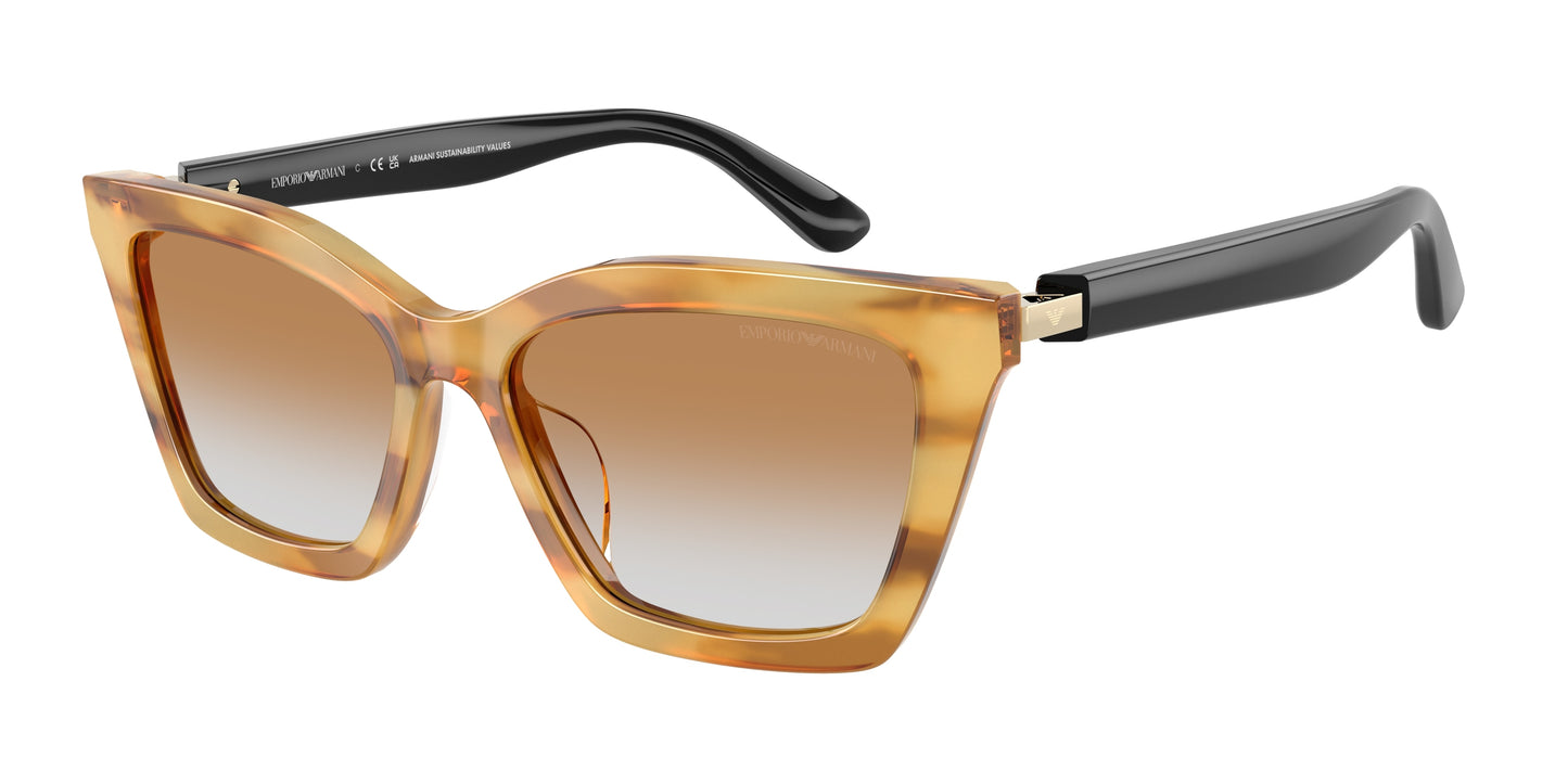 Emporio Armani EA4250U Butterfly Sunglasses 62692Q-Shiny Striped Honey 54-140-16 - Color Map Yellow