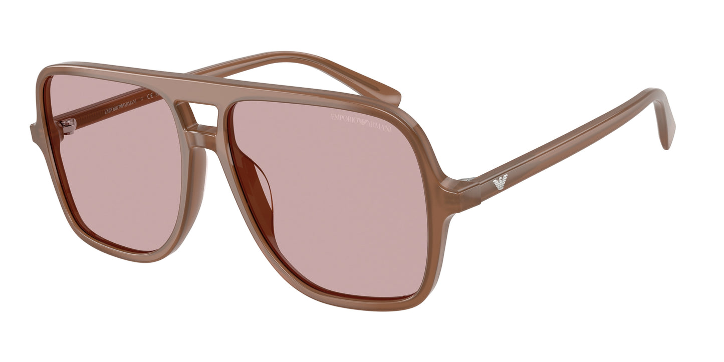 Emporio Armani EA4252U Pilot Sunglasses 627173-Shiny Opaline Light Brown 57-145-15 - Color Map Brown
